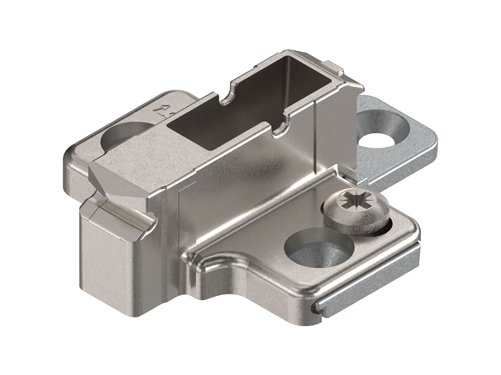 Piastra Clip Cerniera Montaggio a Croce Inferiore con Eccentrico Zinco Nichelato mm.09H | Blum - immagine 1